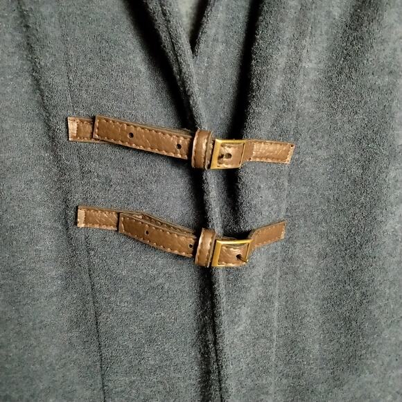 Soft Surroundings Sz S Navy Buckle Closure Knit Long Line Cardigan Soft Collared - Picture 5 of 5